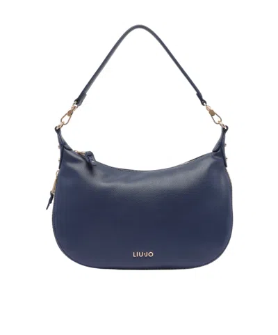 Liu •jo Liu Jo Embossed Print Blue Shoulder Bag