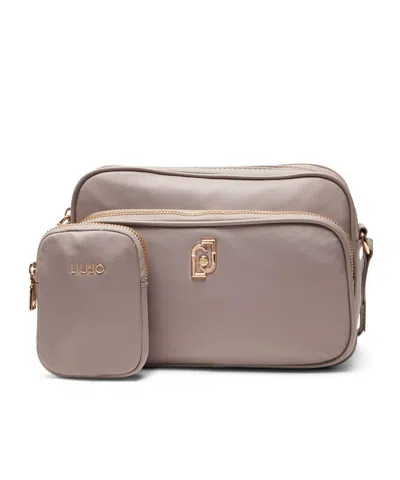 Liu •jo Nylon Crossbody Bag In Nude