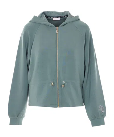 Liu •jo Liu Jo Zip-up Hooded Sweatshirt In Brown