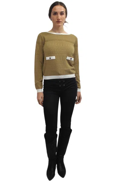 Liujo Liu.jo - C3389 Shirt/white Wool Ma4053ms52n In Brown