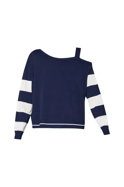Liujo Liu.jo - D5174 Blue/ivory Jersey Ta4112ms36l