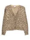 Liujo Animalprint-cardigan Mit V-ausschnitt  In Brown