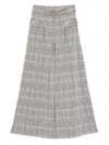 Liujo Beige Check Trousers  In Gray