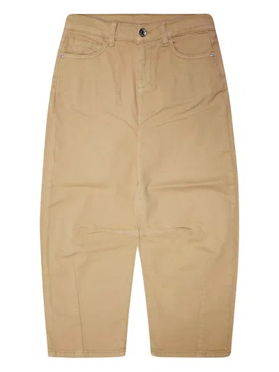 Liujo Kids' Beige Cotton Jeans  In Gold