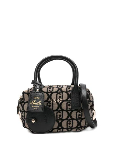 Liujo Beige Tasche Mit Allover-logo  In Black