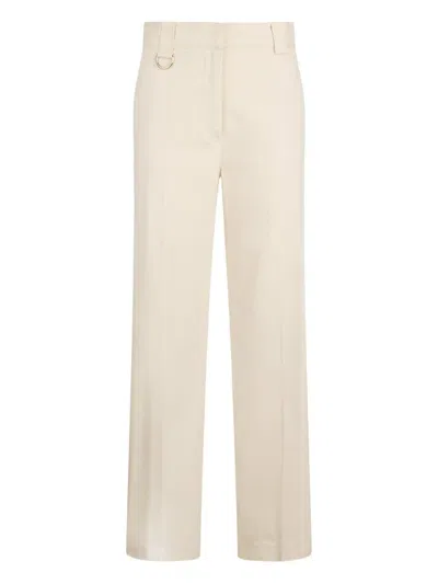 Liujo Beige Trousers With Side Pockets  In Metallic
