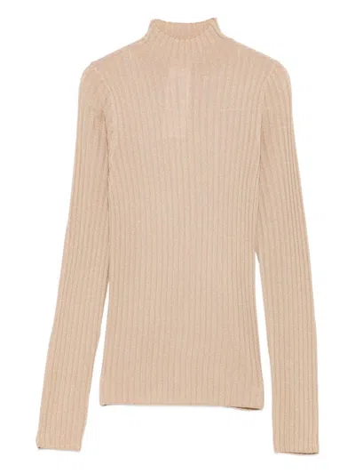 Liujo Beigefarbener Rollkragenpullover  In Neutral