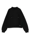 Liujo Black Cotton Crewneck Sweatshirt With Pocket  In Black