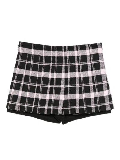 Liujo Kids' Black Culottes With Checked Pattern