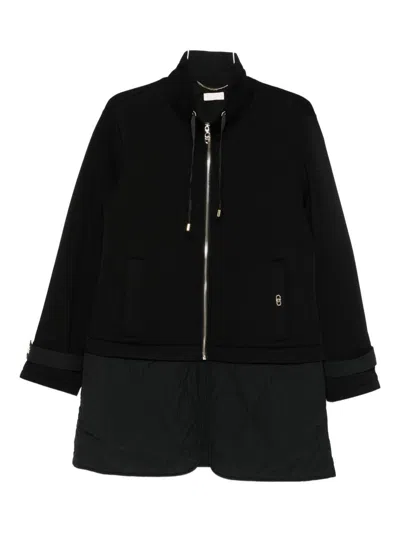 Liujo Black Fleece Jacket With Zip And Pockets