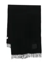 Liujo Black Fringed Scarf  In Black