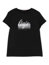 Liujo Black T-shirt With Logo Print  In Black