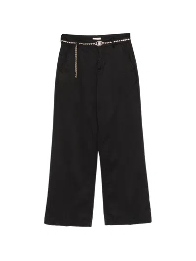 Liujo Black Trousers With A Waist Chain