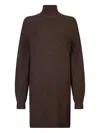 Liujo Brown Dress With High Neck  In Brown