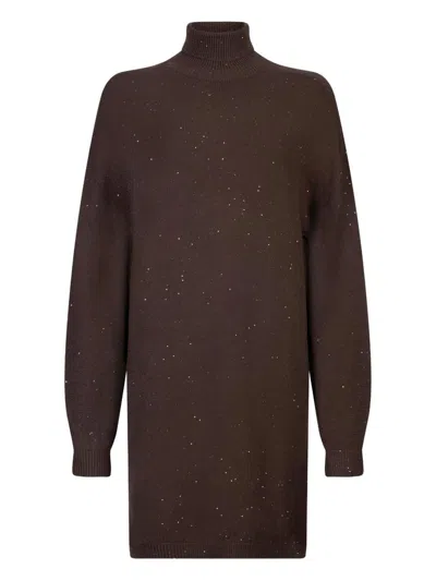 Liujo Brown Dress With High Neck