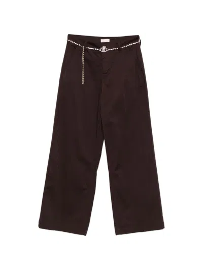 Liujo Brown Trousers With A Waist Chain