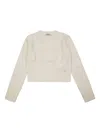 Liujo Cable Knit Crew Neck Sweater  In Neutral
