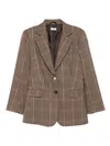 Liujo Checked Blazer  In Brown
