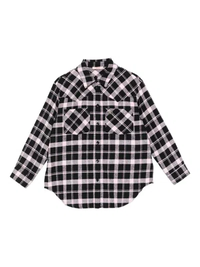 Liujo Kids' Checked Shirt  In Black