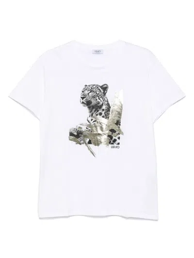 Liujo Cotton T-shirt With Print  In White