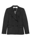 Liujo Double-breasted Pinstriped Blazer  In Black
