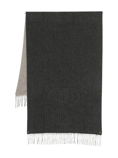 Liujo Double-colored Scarf  In Black