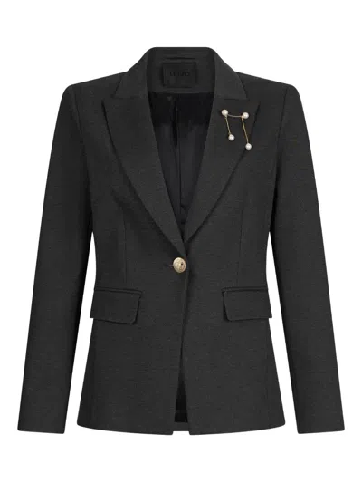 Liujo Dunkelgrauer Blazer Im Milanese-stich