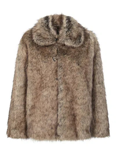 Liujo Eco-friendly Fur Jacket For Women - Fw25 In Brown