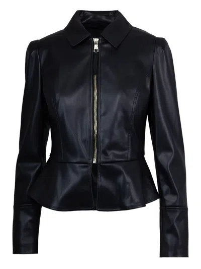 Liujo Faux Leather Jacket  In Black