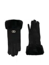 Liujo Gloves With Faux Fur  In Black