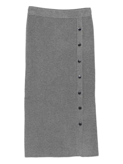 Liujo Grauer Gestrickter Midirock  In Gray