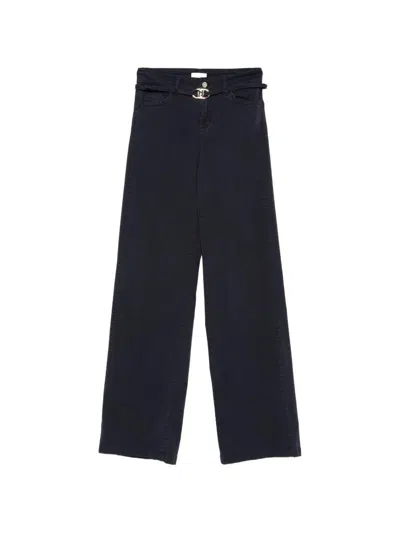 Liujo Jeans Neri Con Cintura In Vita E Fibbia  In Black