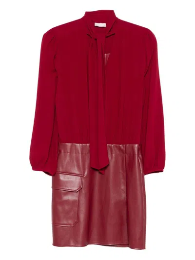 Liujo Kurzes Rotes Kleid Mit Schleife Am Hals  In Red