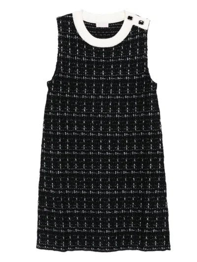 Liujo Kurzes Schwarzes Kleid Mit Weissem Kragen  In Black