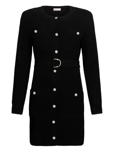 Liujo Kurzes Schwarzes Strickkleid  In Black