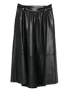 Liujo Leather-effect Midi Skirt  In Black