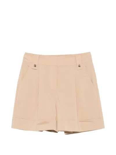 Liujo Shorts Beige Chiaro Con Pinces  In Brown