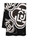 Liujo Logo Scarf  In Black
