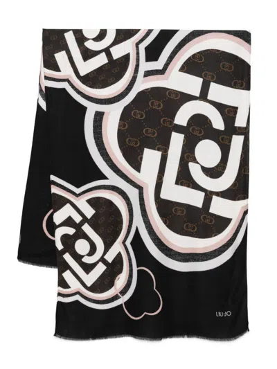 Liujo Logo Scarf  In Black