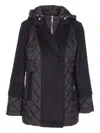 Liujo Long Black Quilted Down Jacket  In Multi