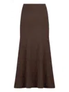 Liujo Long Brown Knitted Skirt  In Brown