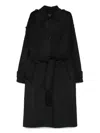 Liujo Long Coat With Fringes  In Black