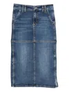Liujo Long Denim Skirt  In Blue