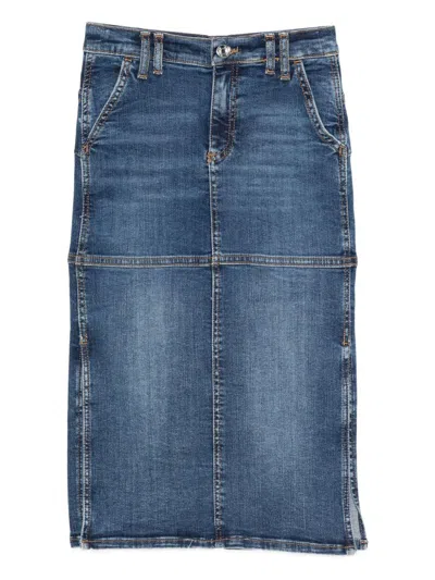 Liujo Kids' Long Denim Skirt  In Blue