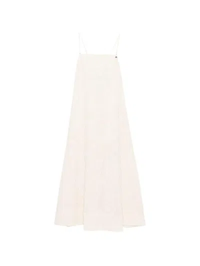 Liujo Long San Gallo Dress With Empire Cut  In White