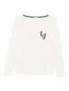 Liujo Long-sleeved T-shirt With Logo  In White