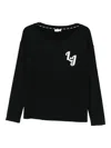 Liujo Long-sleeved T-shirt With Logo  In Black