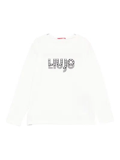 Liujo Kids' Long-sleeved T-shirt With Logo  In White