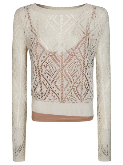 Liujo Maglia In Pizzo In White