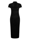 Liujo Midi Dress With Semi-perforated Workmanship And Parline  In Black